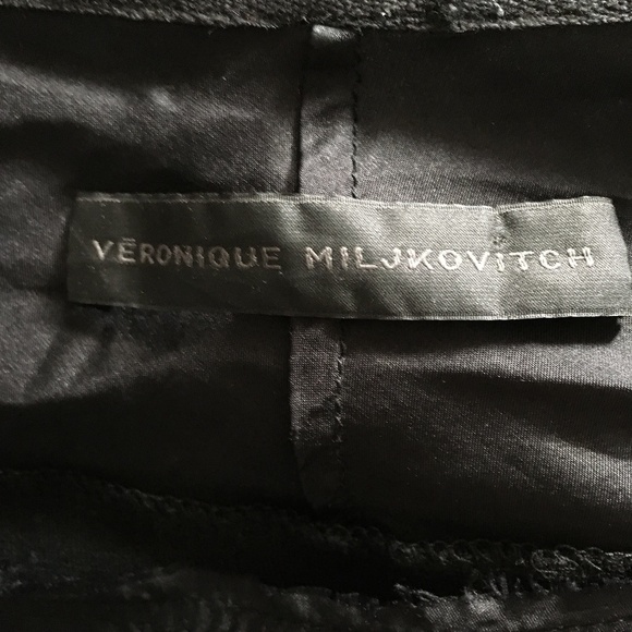 VERONIQUE MILJKOVITCH Black Silk Textured Front Top XL - Picture 5 of 5